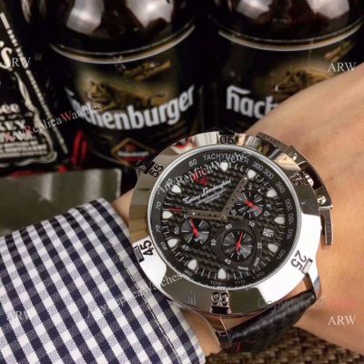 New Copy Lamborghini Herrenuhr Chronograph watch SS Black Dial